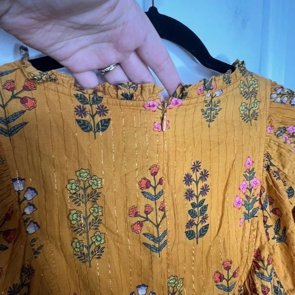 Pink Chicken Women’s Brayden Dress - Gold Field Floral Size Small Yellow - Picture 6 of 9